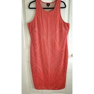 Mossimo Supply Co. Coral Mosaic Laser Cut Racerback Midi Dress Women's XXL TTG